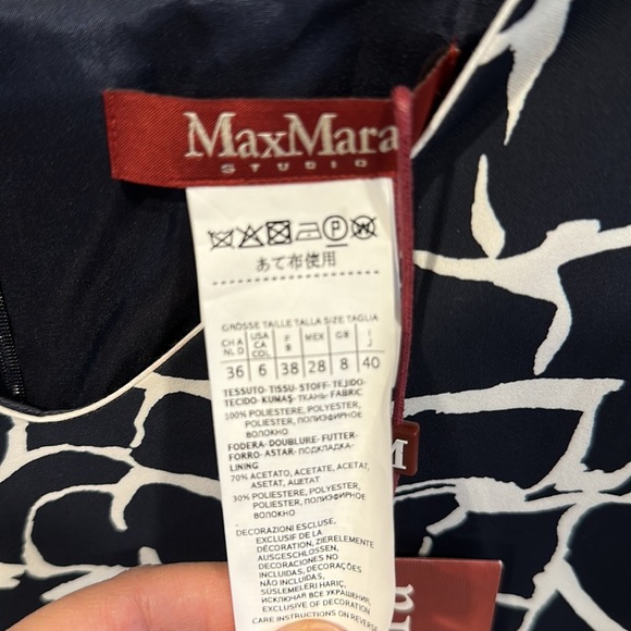 MAX MARA STUDIO - CROCO STYLE PRINTED DRESS DESTINO - WHITE/BLUE - Picture 7 of 10